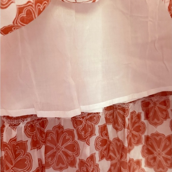 Johnny Was Jadee Phoebe Tiered Maxi Skirt Size Small Orange White - Picture 6 of 7